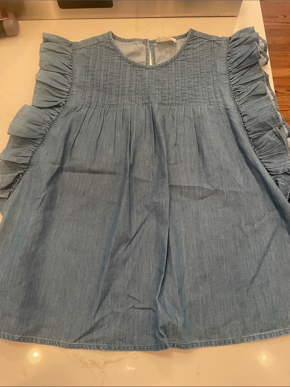 J Crew Crewcuts girls chambray top sz L
